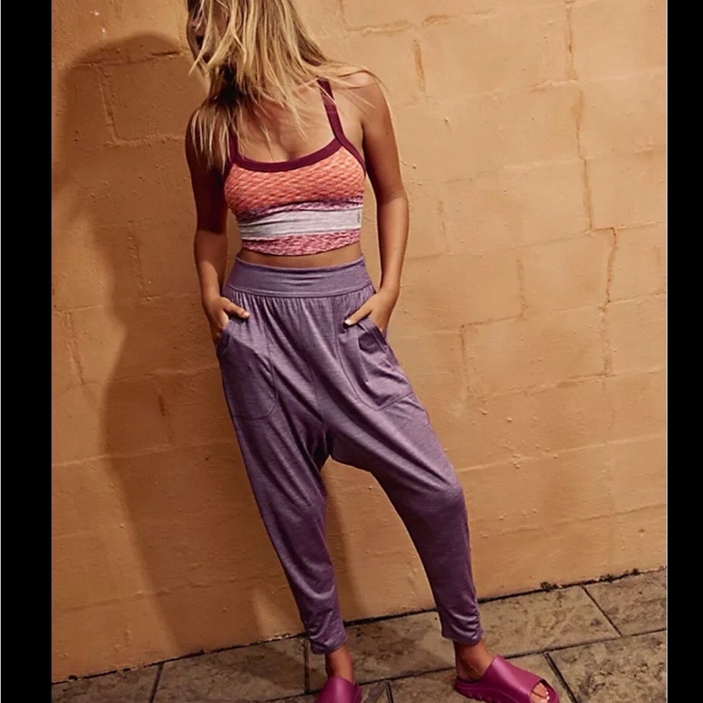 FP Movement Diya harem pants Heathered Light Purple Boho Pocket Size Medium